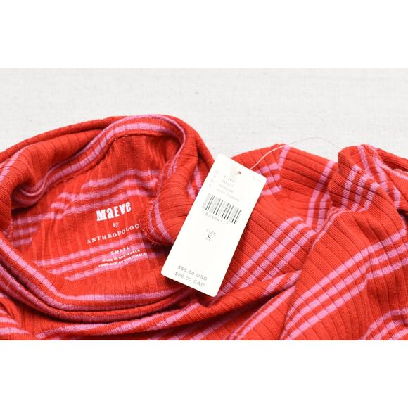 Maeve Anthropologie Sweater Womens Small Pink Striped Turtleneck Long Sleeve Top - Picture 7 of 8